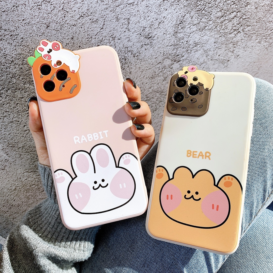 Ốp lưng silicon bảo vệ camera rabbit x bear