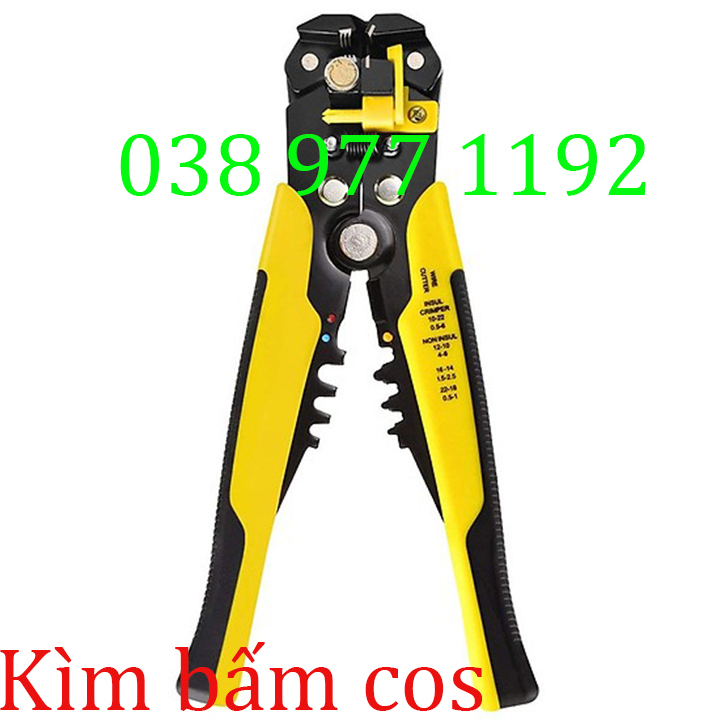 Kìm tuốt dây điện thông minh, kìm bấm cos đa năng
