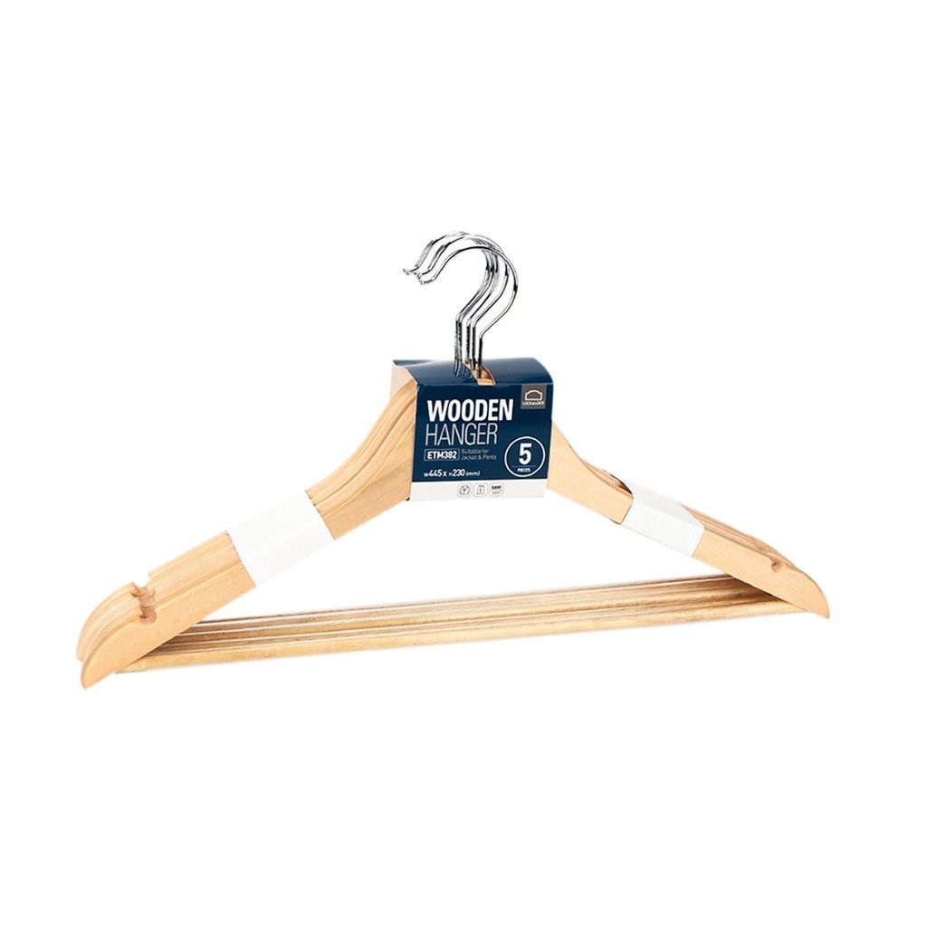 Bộ móc treo quần áo váy lock&lock ettom bằng gỗ etm381 etm382