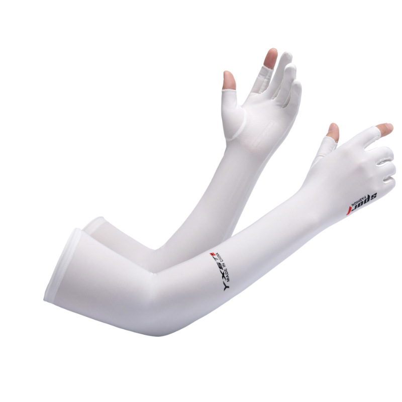 Găng tay chống nắng SPORT cho nam và nữ bao tay đi nắng nữ xỏ ngón có vân chống trượt chống tia UV  chất lụa băng mát lạnh - 9