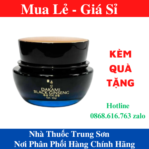 [CHÍNH HÃNG - HOÀN TIỀN] Kem dưỡng da Dakami Black Ginsen Ngày và Đêm- hỗ trợ làm mờ thâm nám, tàn nhang, cấp ẩm và làm trắng da hộp 30g