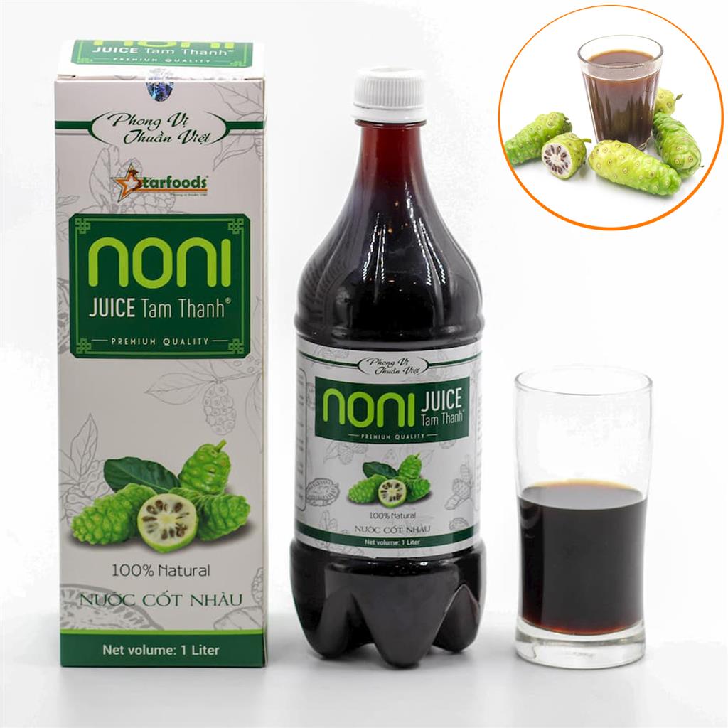 Nước Cốt Nhàu Noni Tâm Thành nguyên chất lên men từ quả nhàu tươi chín trắng - Pure Noni juice 1000 ML ( 노니 주스 )