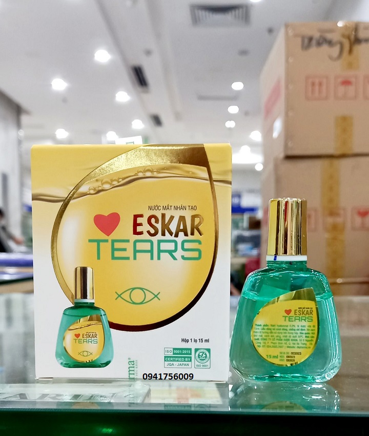 2 hộp Nước mắt nhân tạo Eskar Tears chính hãng - Giúp sáng mắt , phục hồi bảo vệ mắt , giảm khô mắt 