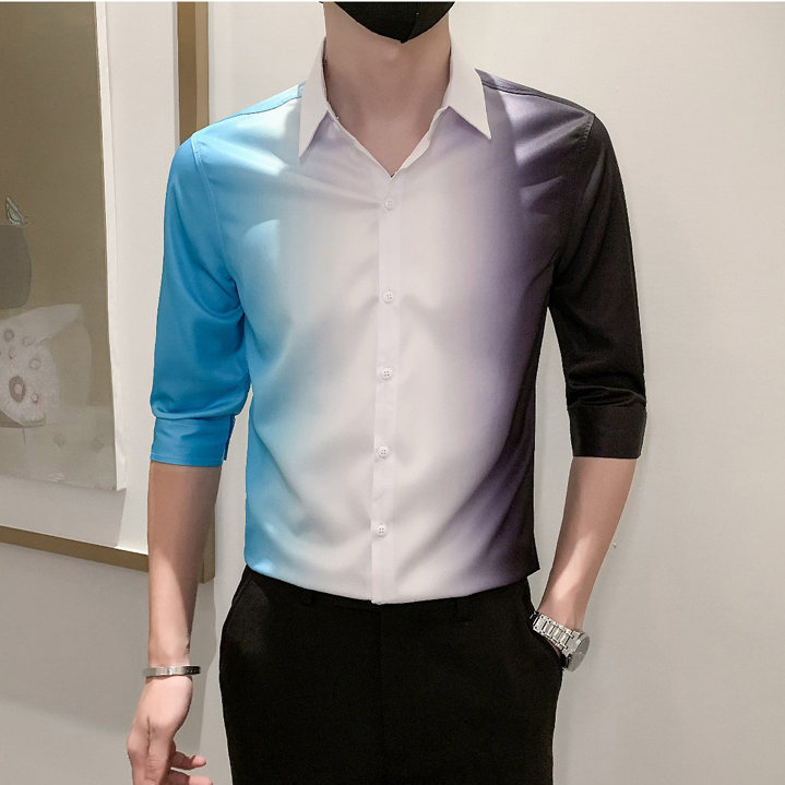 Áo sơ mi, áo sơ mi nam tay lửng mẫu áo hot nhât năm , 𝐓𝐑𝐄𝐍𝐃 áo sơ mi in tay lửng , cực men- cực chất-rất ngầu , thiết kế mã siêu hot - h61