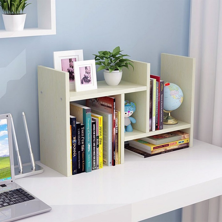 Kệ sách gỗ mini, giá để sách, kệ trang trí bàn làm việc siêu tiện dụng, kệ sách để bàn làm việc lắp ghép đa năng, Kệ sách đa năng