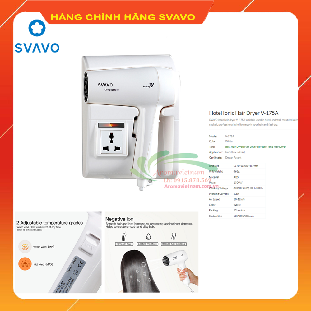 [BH:12 THÁNG] Máy sấy tóc treo tường, máy sấy tóc mini, máy sấy tóc khách sạn, máy sấy tóc hai chiều nóng lạnh, máy sấy tóc có ion âm, máy sấy tóc chính hãng hàng siêu bền SVAVO