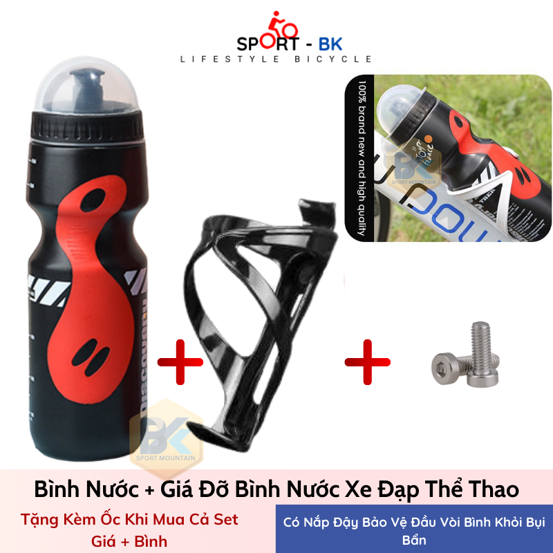 750ml bicycle water bottle set + practical bike cycling water bottle holder-ank24