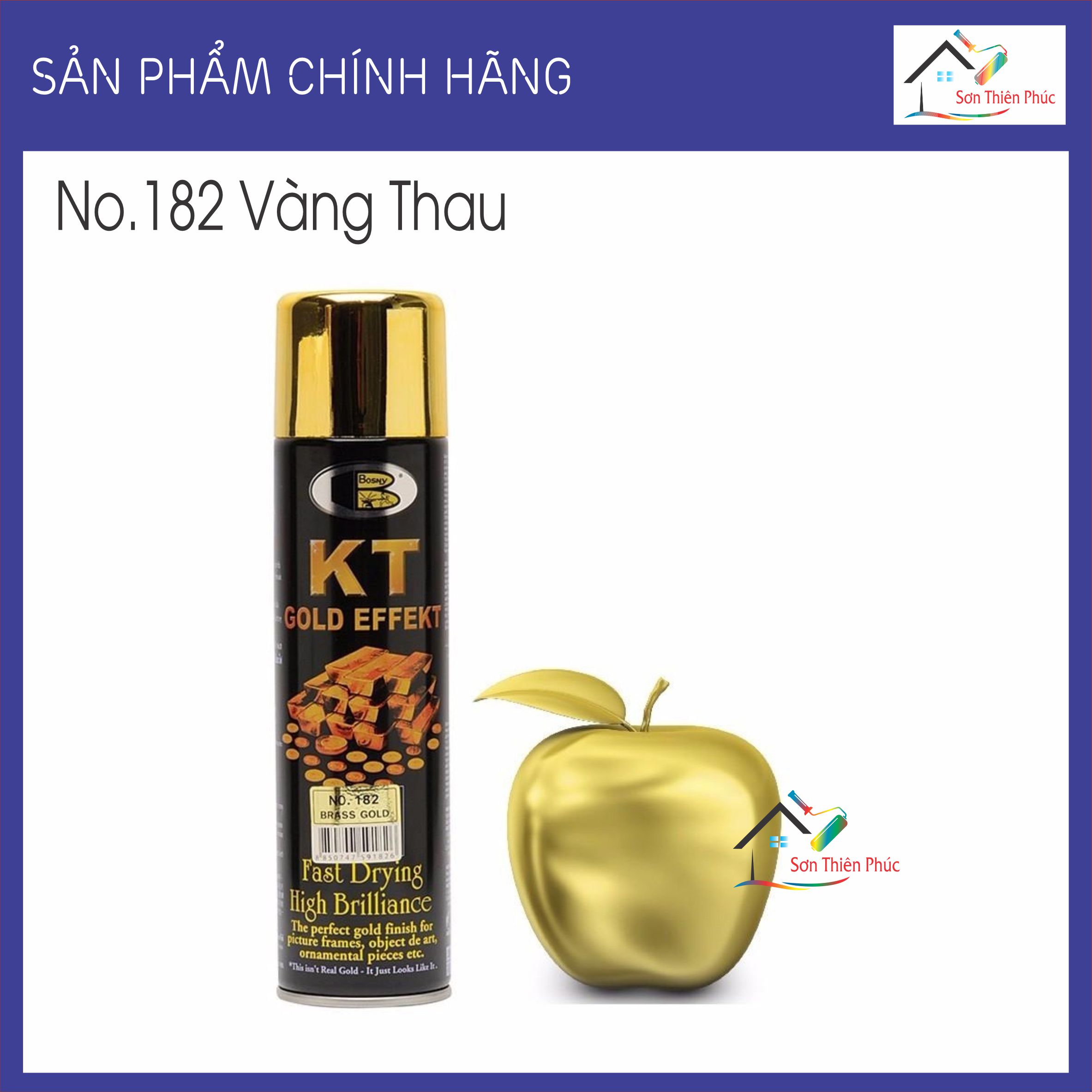 Sơn xịt mạ vàng 18k kt bosny vàng tây. nhập khẩu thái lan.