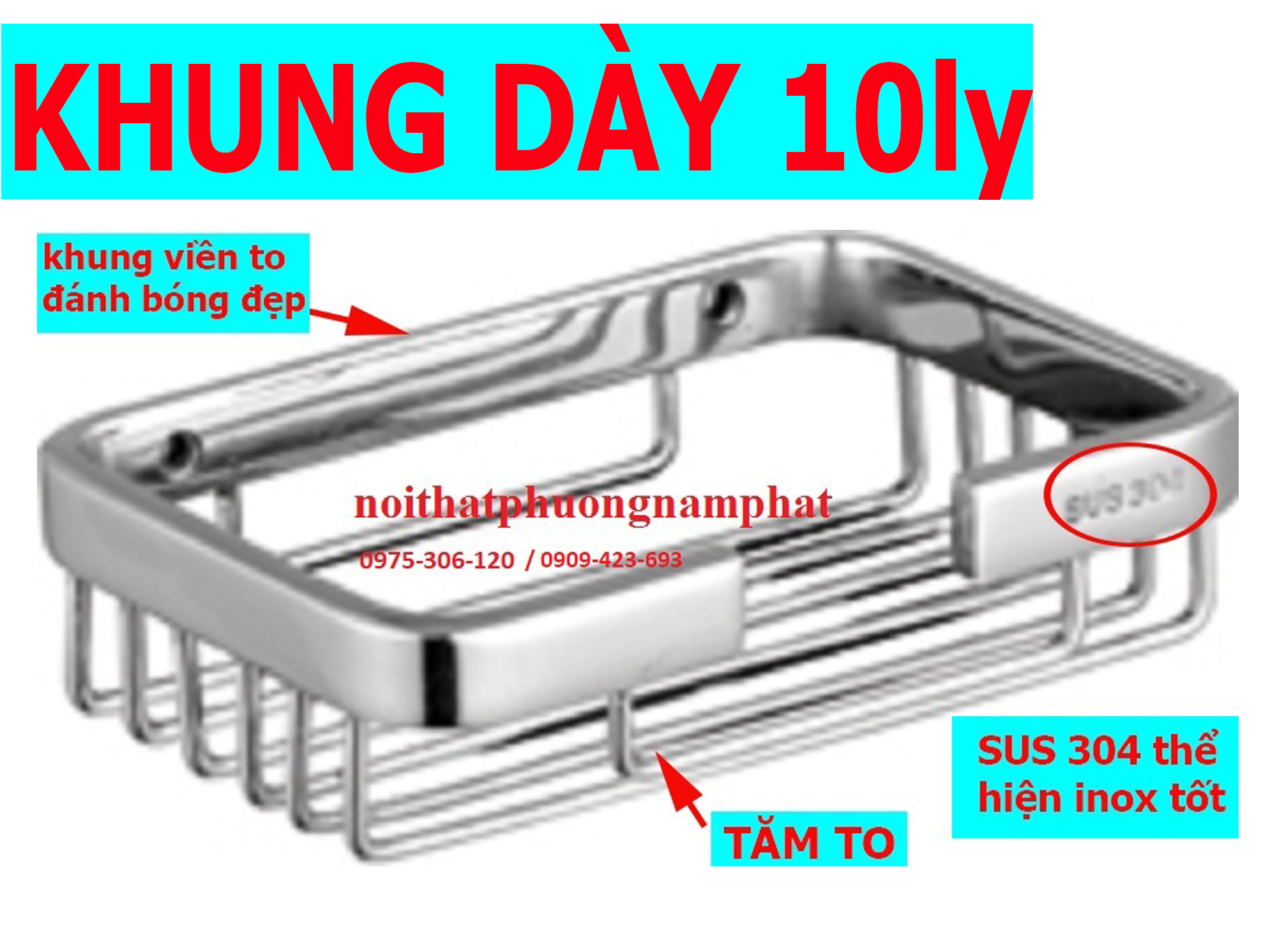 [HCM][LOẠI 1 HÀNG DÀY NẶNG] Kệ Đựng Xà Bông Tắm XB02 100% Inox 304 KỆ XÀ BÔNG TĂM TO, hàng đặt xưởng, inox chuẩn chống han gỉ, hàng chắc chắn, đánh bóng tốt