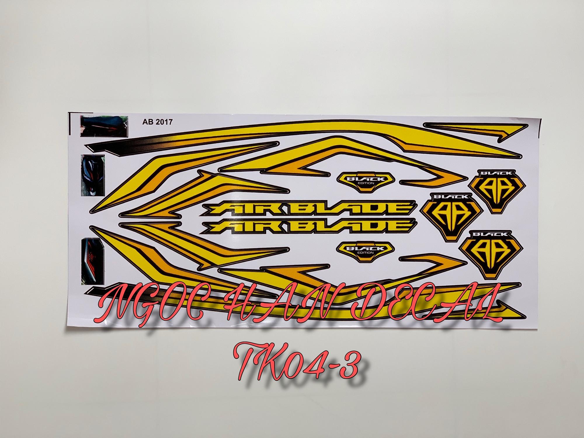 [HCM]Tem chế màu vàng cho xe Honda Airblade -- NGỌC HÂN DECAL
