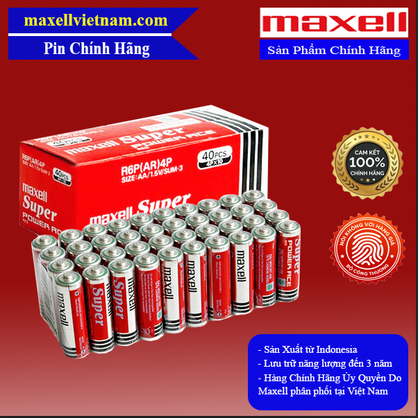 Pin AA Maxell R6P Chính Hãng sản xuất tại Indonesia