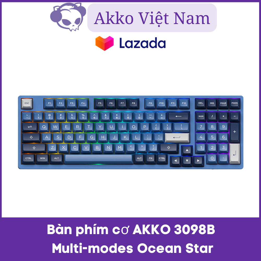 Bàn phím cơ akko 3098b multi-modes ocean star