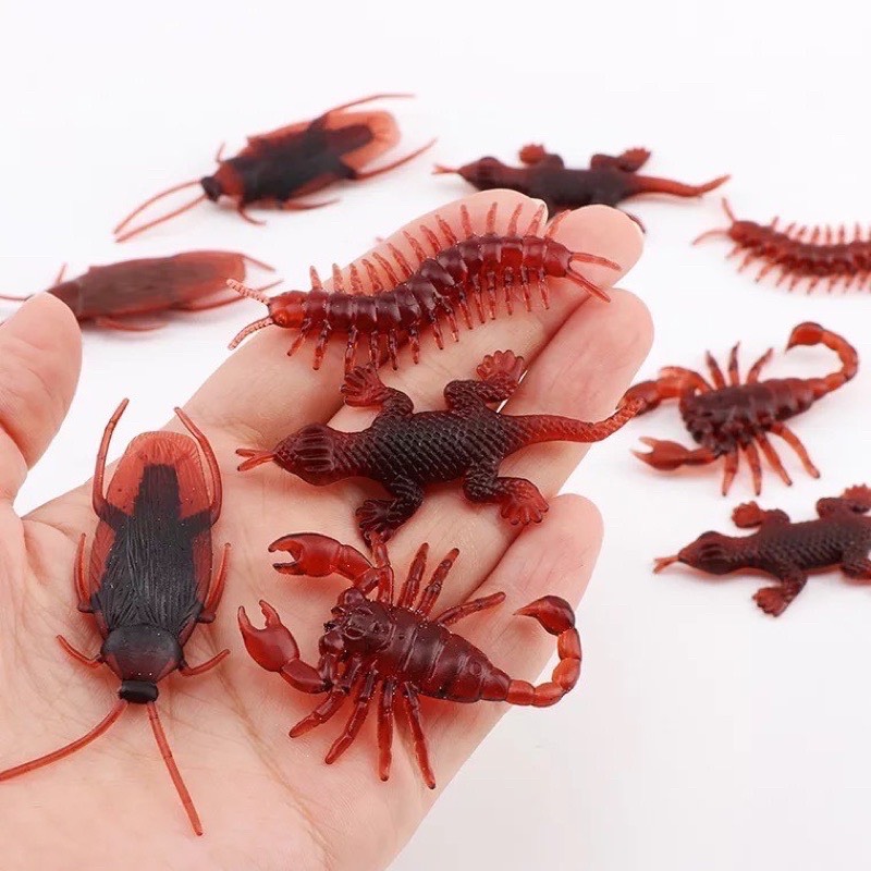 Set 5 con Côn Trùng Giả Gián - Rết - Bọ Cạp - Thạch Sùng bằng nhựa nhìn như thật