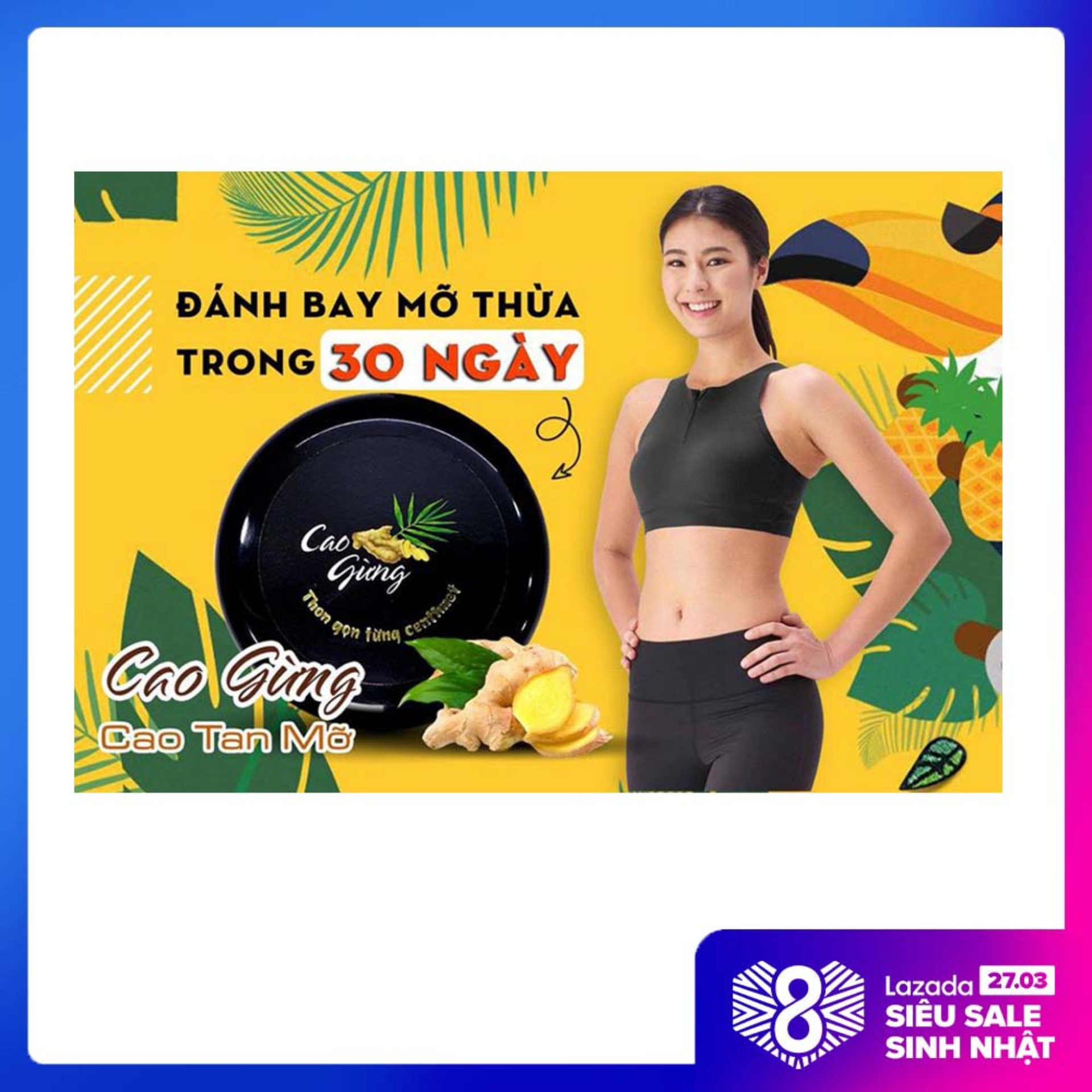 ComBo 2 Hũ Kem làm tan mỡ bụng sau sinh, Cao Gừng tan mỡ MC Cát Tường - Đánh tan mỡ thừa thon gọn vùng Eo, Đùi, Tay, Mông