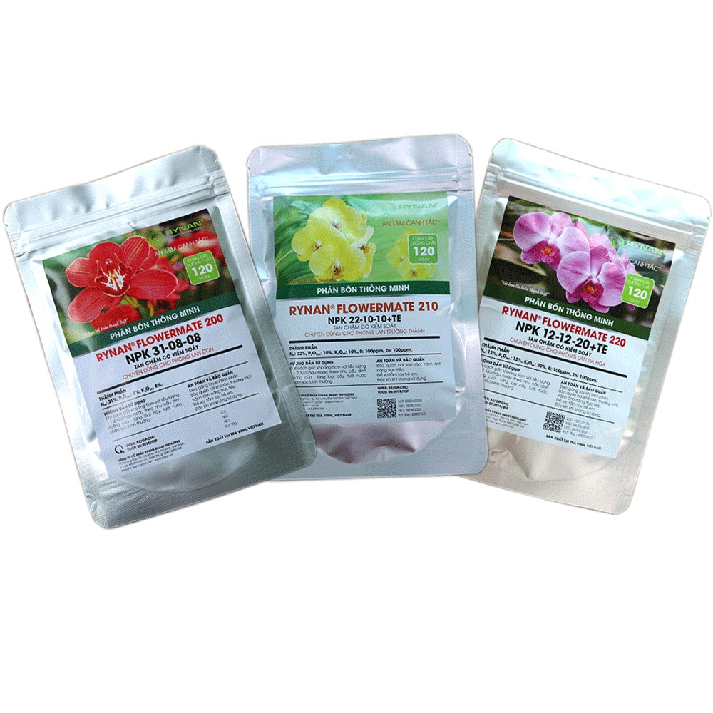 COMBO BỘ 3 PHÂN TAN CHẬM CÓ KIỂM SOÁT RYNAN CHUYÊN DÙNG CHO LAN ĐỦ GIAI ĐOẠN( DẠNG TÚI LƯỚI )