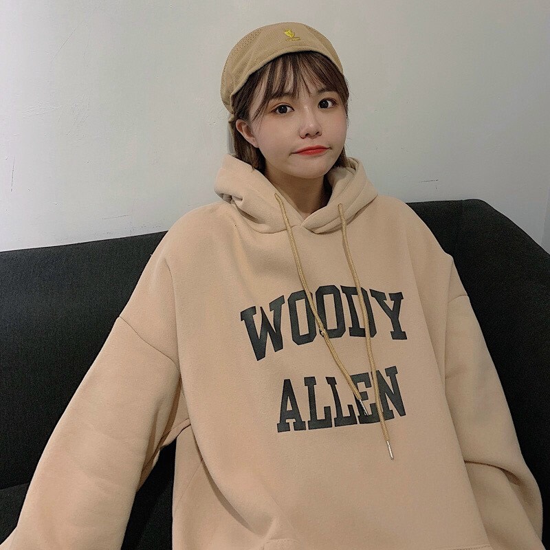Áo Khoác Hooide nữ form rộng phú mông,chất vải thun nỉ mềm mịn sang trọng cap cấp in chữ