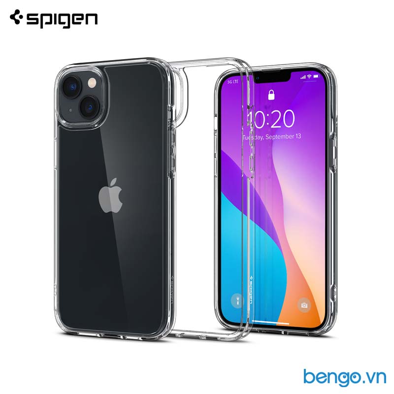 Ốp lưng iphone 15 pro max/14/14 plus/14 pro/14 pro max spigen ultra hybrid crystal clear