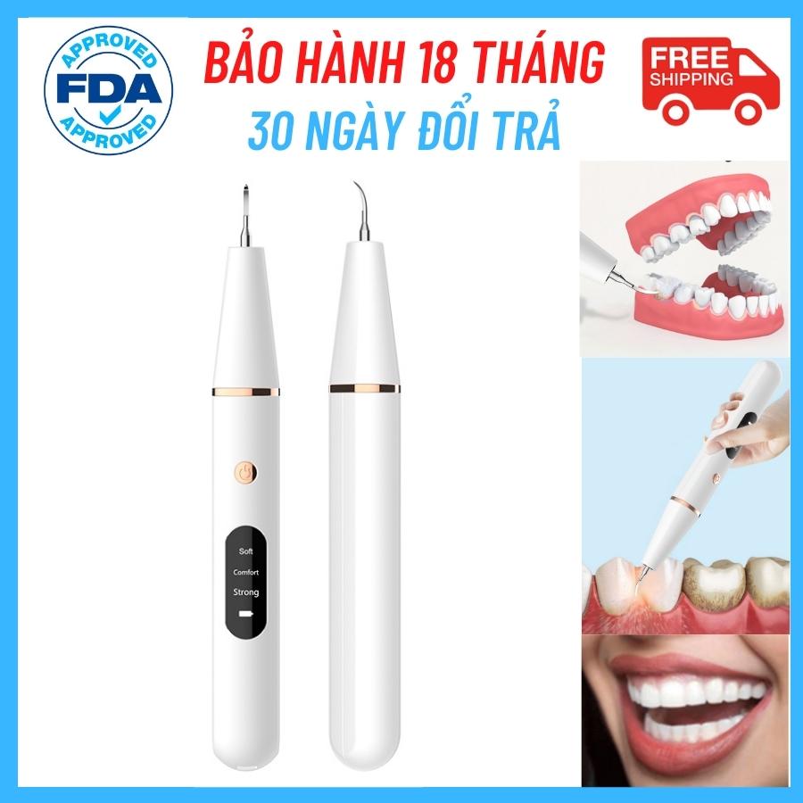[Freeship][Mua 2 giảm 5%]  Tẩy vôi răng tẩy mảng bám Sóng siêu âm [30 NGÀY 1 ĐỔI 1] SUPER WHITE- Thiết Bị Chính Hãng CE