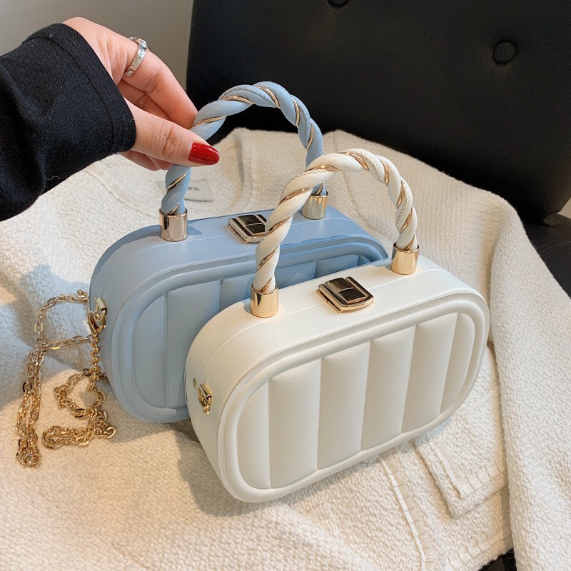 HOÀN TIỀN 15% - Túi cốp da mềm phối dây xoắn cầm tay đi tiệc đi chơi siêu xinh ( VỪA ĐIỆN THOẠI)