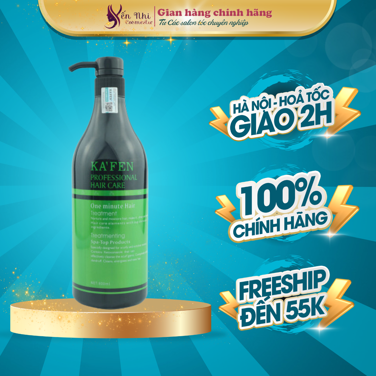 Lẻ Dầu Xả Tóc Kafen Xanh hoàn hình cấu trúc sợi tóc dầu kafen 800ml- mỹ phẩm tóc yến nhi DG15