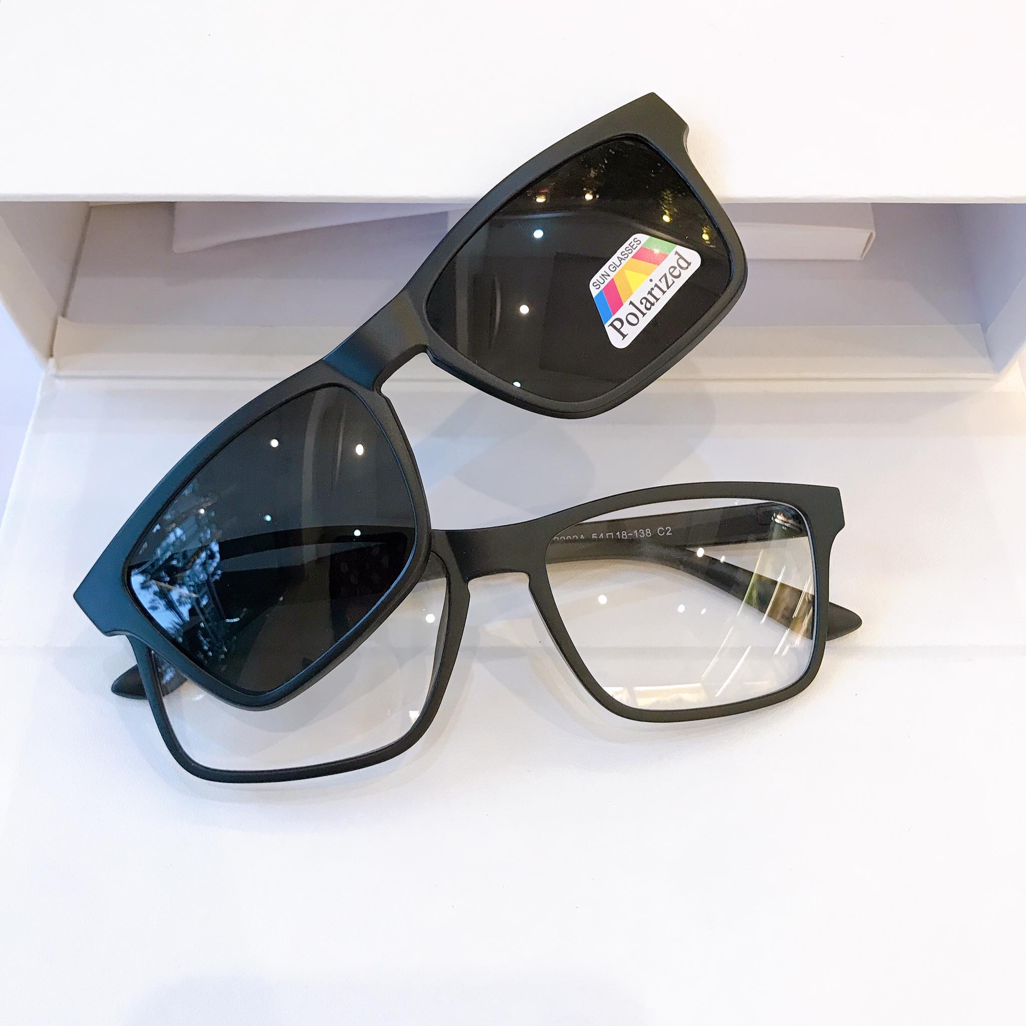 Kính Cận râm 2 tròng 2in1 Mắt vuông to đa năng - CR2252