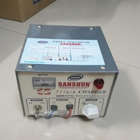 [HCM]Sạc bình ắc quy 6V hoặc 12V Sanshun 7Ah chính hãng (nhà máy bỏ 6V chỉ còn 12V)