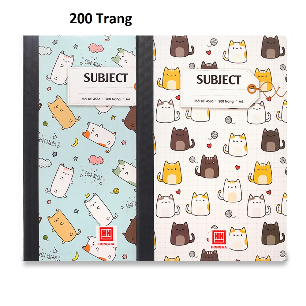 Sổ Kẻ Ngang A4 200 trang Hồng Hà 4586 – Bìa Bồi - Gáy May - Kẻ Lề