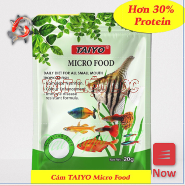 Cám hạt Micro taiyo food Thức Ăn Chuyên Dùng Cho cá 7 màu,guppy,betta