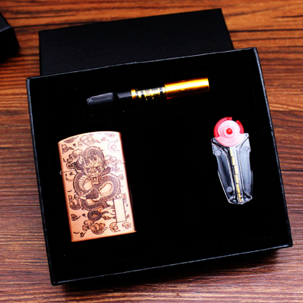 Bật lửa ZP ZHENGDA Model - 21  sài xăng đá bấc tặng kèm bộ đá 1 ống và full box 2 màu bạc và vàng.