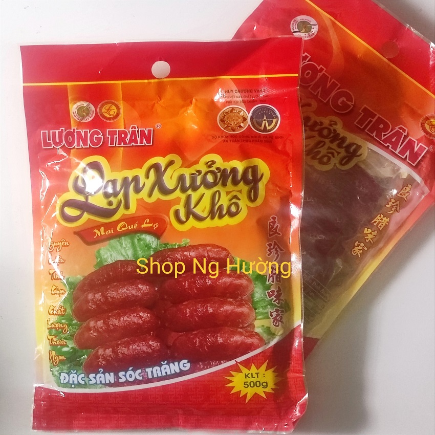 Lạp Xưởng Khô Lương Trân, có tiêu, nhiều nạt ít mỡ, đặc sản Sóc Trăng