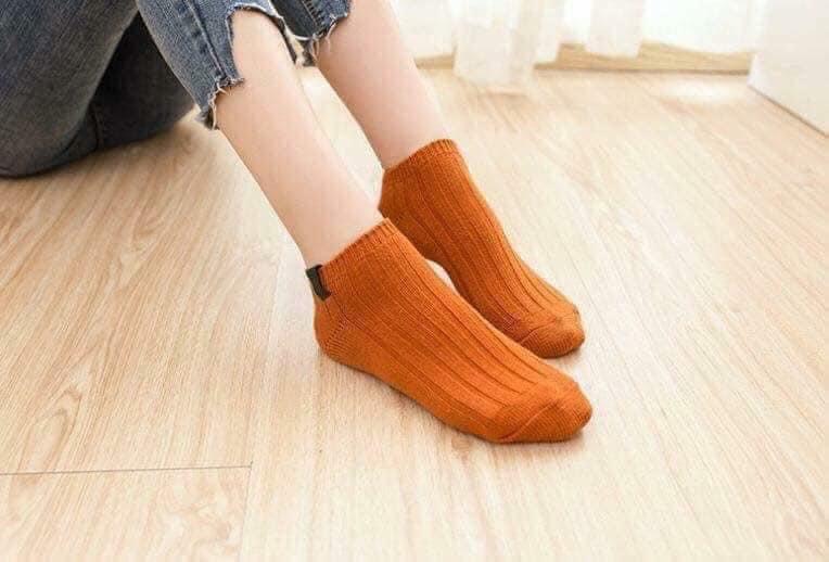 Set 10 đôi tất gấu cổ ngắn- tất gân cổ ngắn