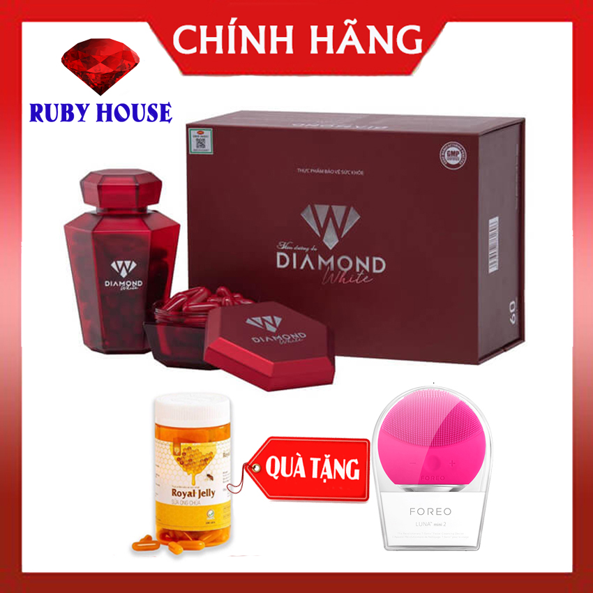 [HÀNG ĐỦ TEM]Viên uống trắng da Diamond White CHÍNH HÃNG - Quà tăng máy rửa mặt, sữa ong chúa - Viên uống trắng da Ngọc Trinh phiên bản 2020