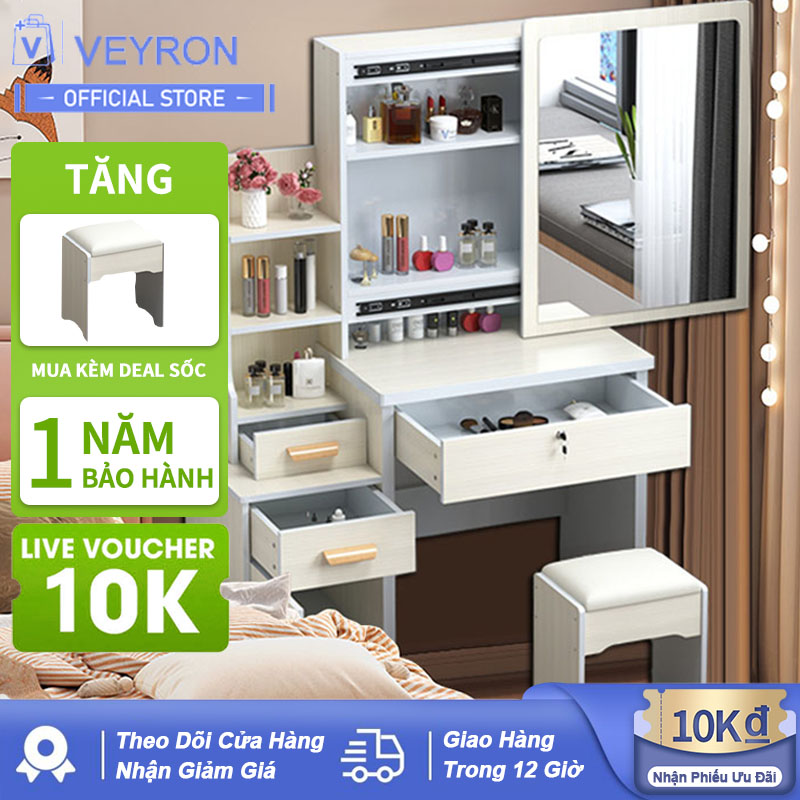 Bàn trang điểm bắc âu ngăn kéo lệch,thời trang đơn giản hiện đại tủ lưu trữ đa năng Bàn trang điểm đơn giản bằng gỗ
