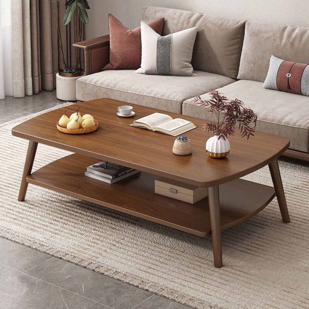 Bàn sofa, bàn trà 2 tầng phong cách Bắc Âu hiện đại, sang trọng