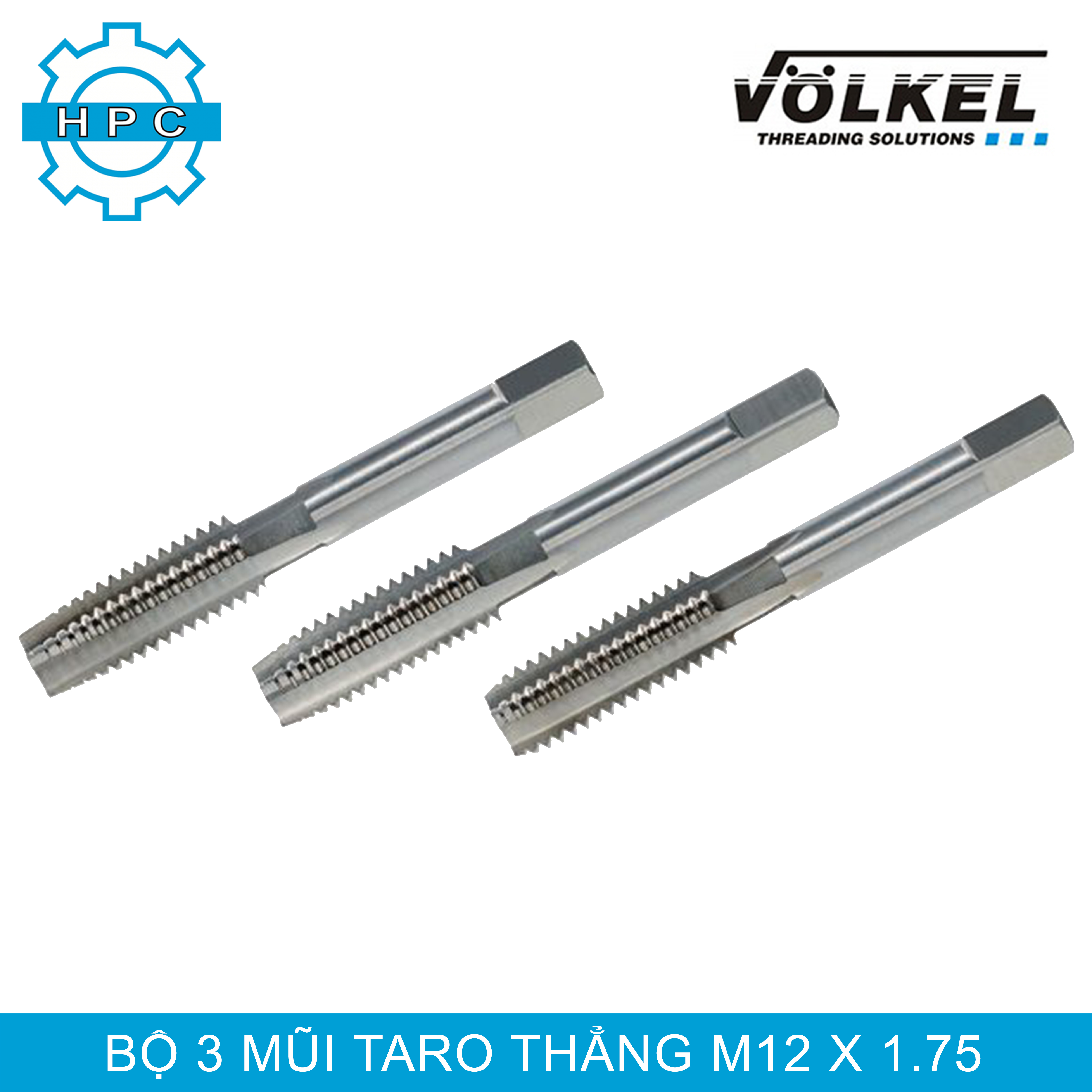 Bộ 3 mũi taro tay volkel m 3 - m 12 loại thẳng