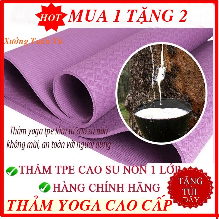 Thảm tập yoga xốp bọt biển cao cấp siêu êm 8mm t101