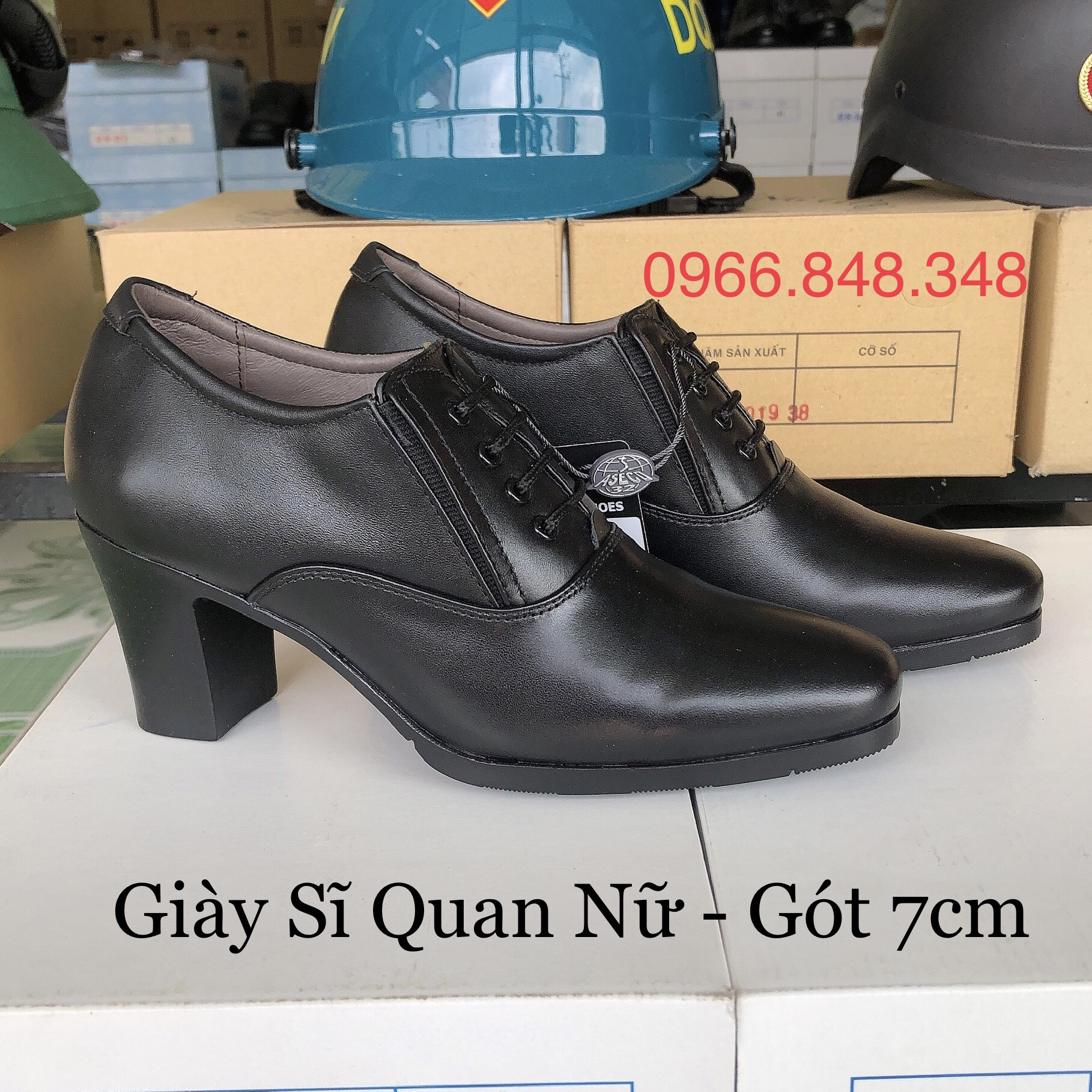 Giay si quan nữ gót 7p