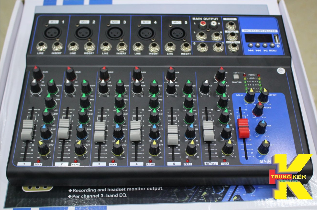 Mixer f7 usb phiên bản mới bluetooth karaoke gia đình ghi âm livestream...cực hay