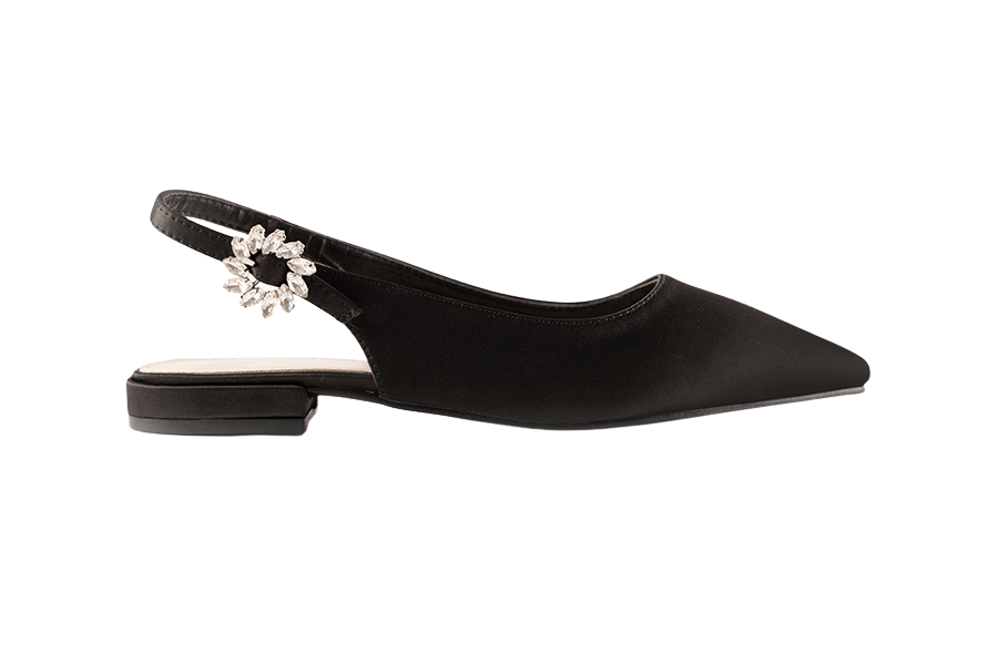 Giày flats nữ đế bệt slingback đính hoa êm ái thời trang cidu gn09