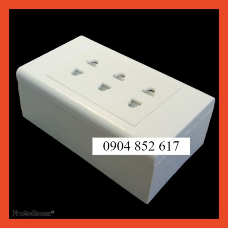 Combo ổ cắm điện ba 2 chấu lioa 16a 3520w - lắp nổi
