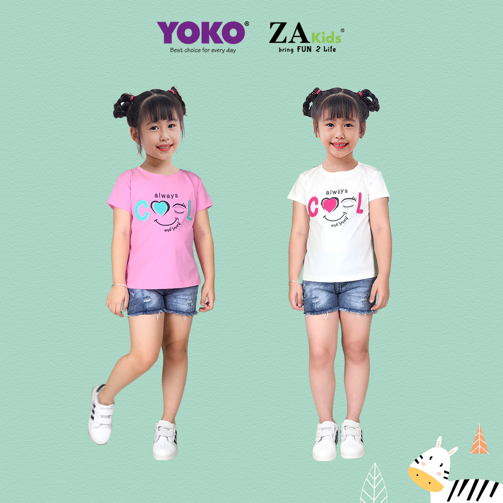 Bộ quần áo thun tay ngắn quần jean bé gái za kids je509