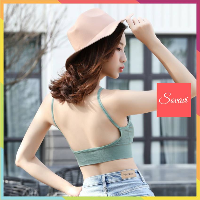Áo lót nữ hở lưng chữ U thun len tăm sành điệu Sovavi AL005