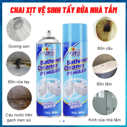 BÌNH XỊT TẠO BỌT TẨY VỆ SINH PHÒNG TẮM BỒN RỬA MẶT NHÀ VỆ SINH – BATHROOM CLEANER Chai xịt tẩy Nhà tắm Bồn Cầu Bathroom cleaner siêu sạch
