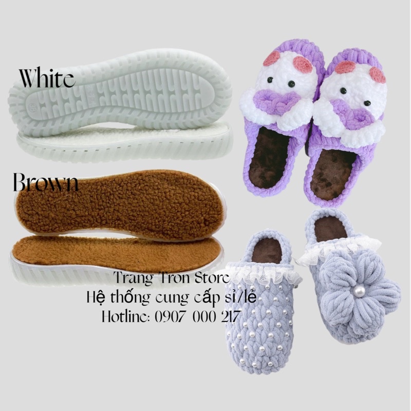 Đế Dép Handmade, Đế Dép Móc Len (Loại A đặt chuẩn size)