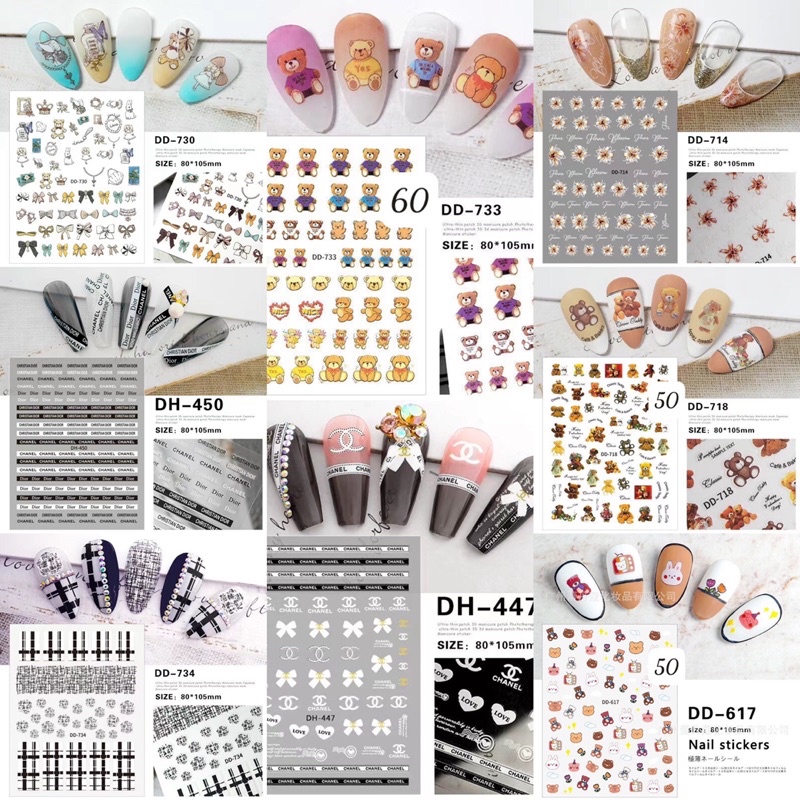 Hình dán sticker trang trí nail các mẫu HOT nhất