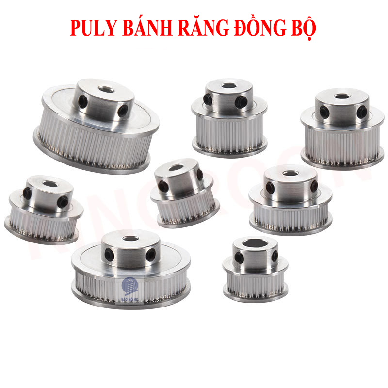 Puly bánh răng đồng bộ ròng rọc truyền động dây curoa mini GT2