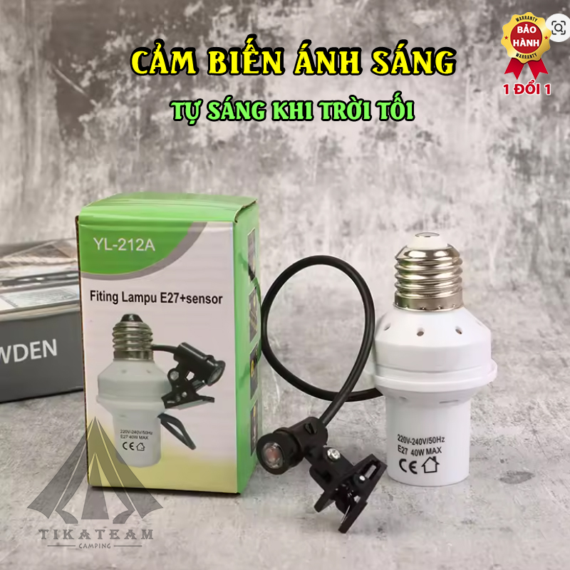 Đui đèn cảm biến tự sáng khi trời tối, tự bật khi trời sáng , cảm ứng ánh sáng, thay thế công tắc tiện lợi