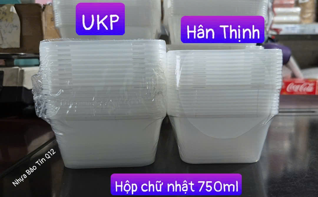 Combo 10 hoặc 50 Hộp nhựa hộp chữ nhật đựng thực phẩm, 650ml, 750ml, 1.000ml. Food storage