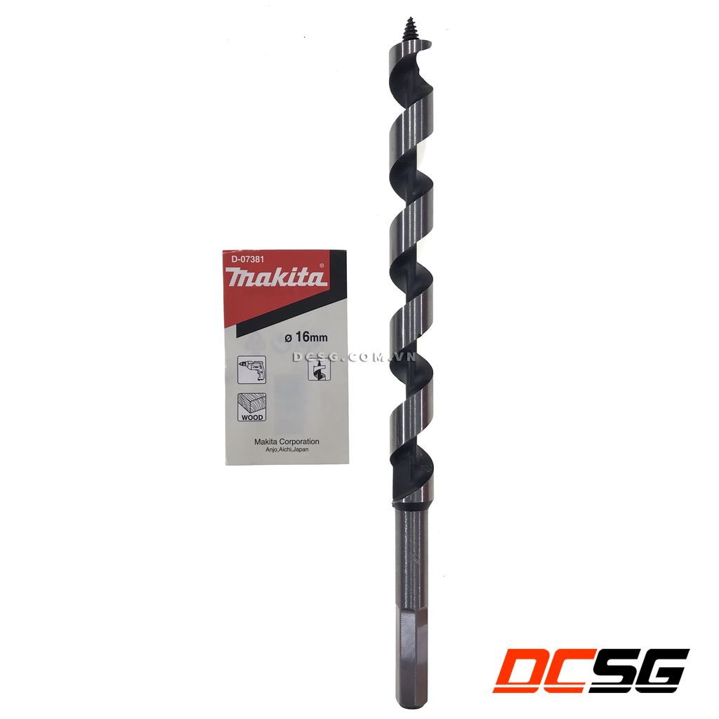 Mũi khoan gỗ đầu xoắn ốc makita d-07381 | dcsg