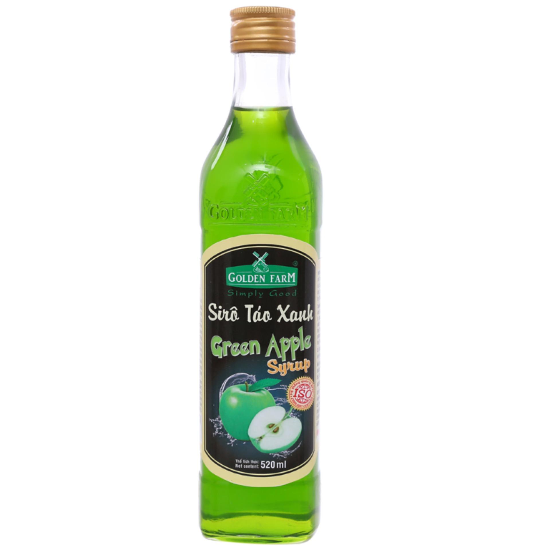 Siro Golden Farm hương táo Chai 520ml